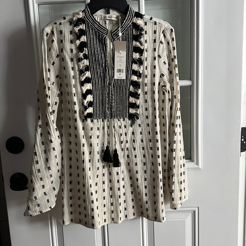 Tory Burch tunic black and beige size 8